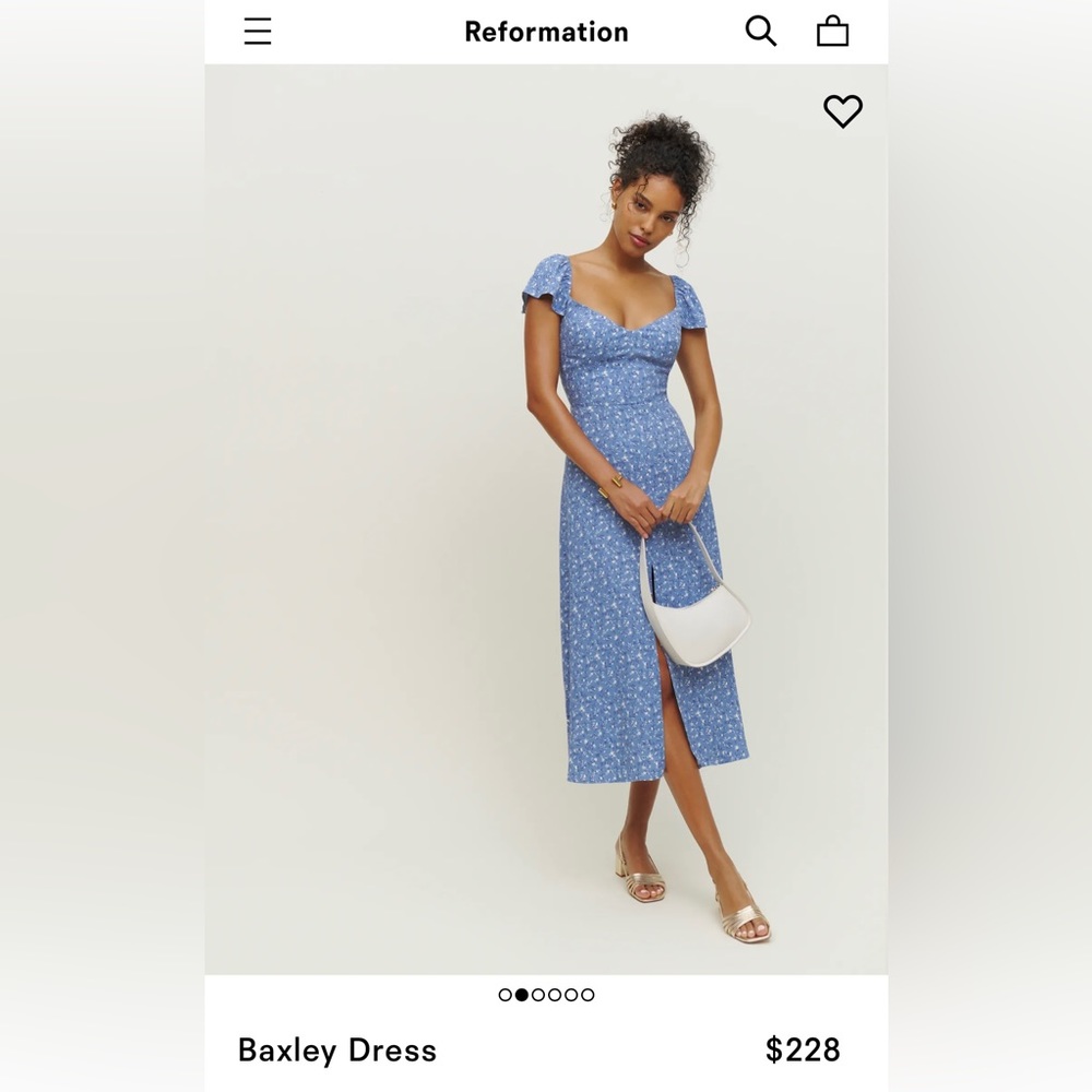 NWT Reformation Size 4 Baxley Dress in Eve